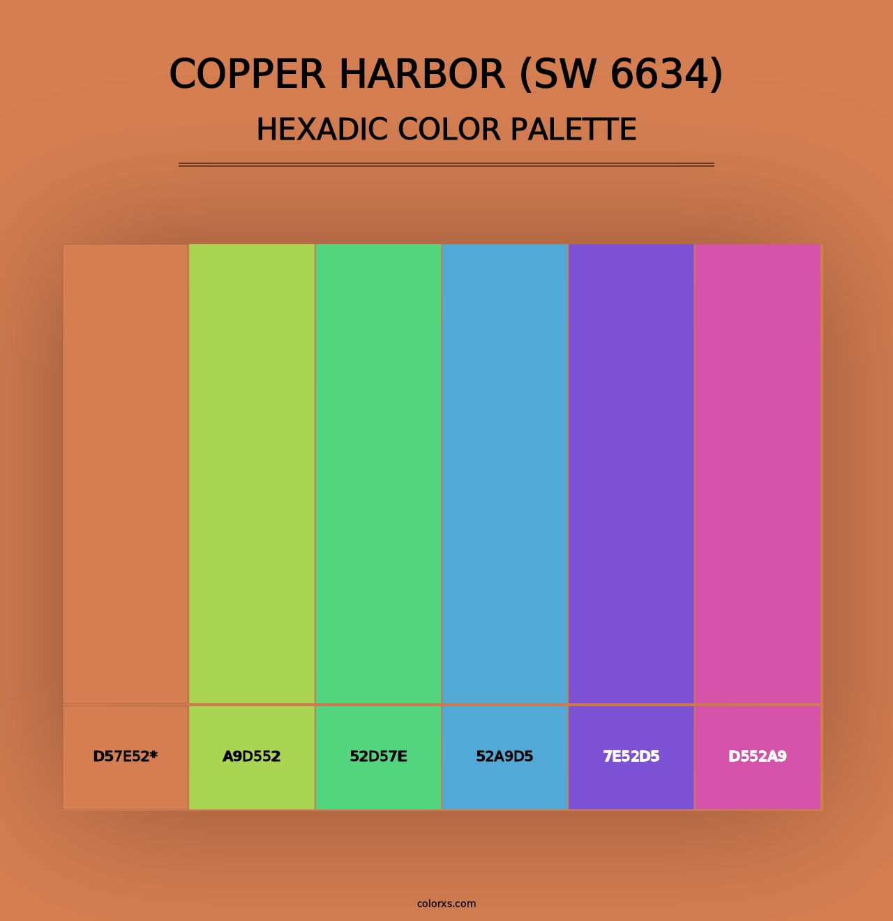 Copper Harbor (SW 6634) - Hexadic Color Palette