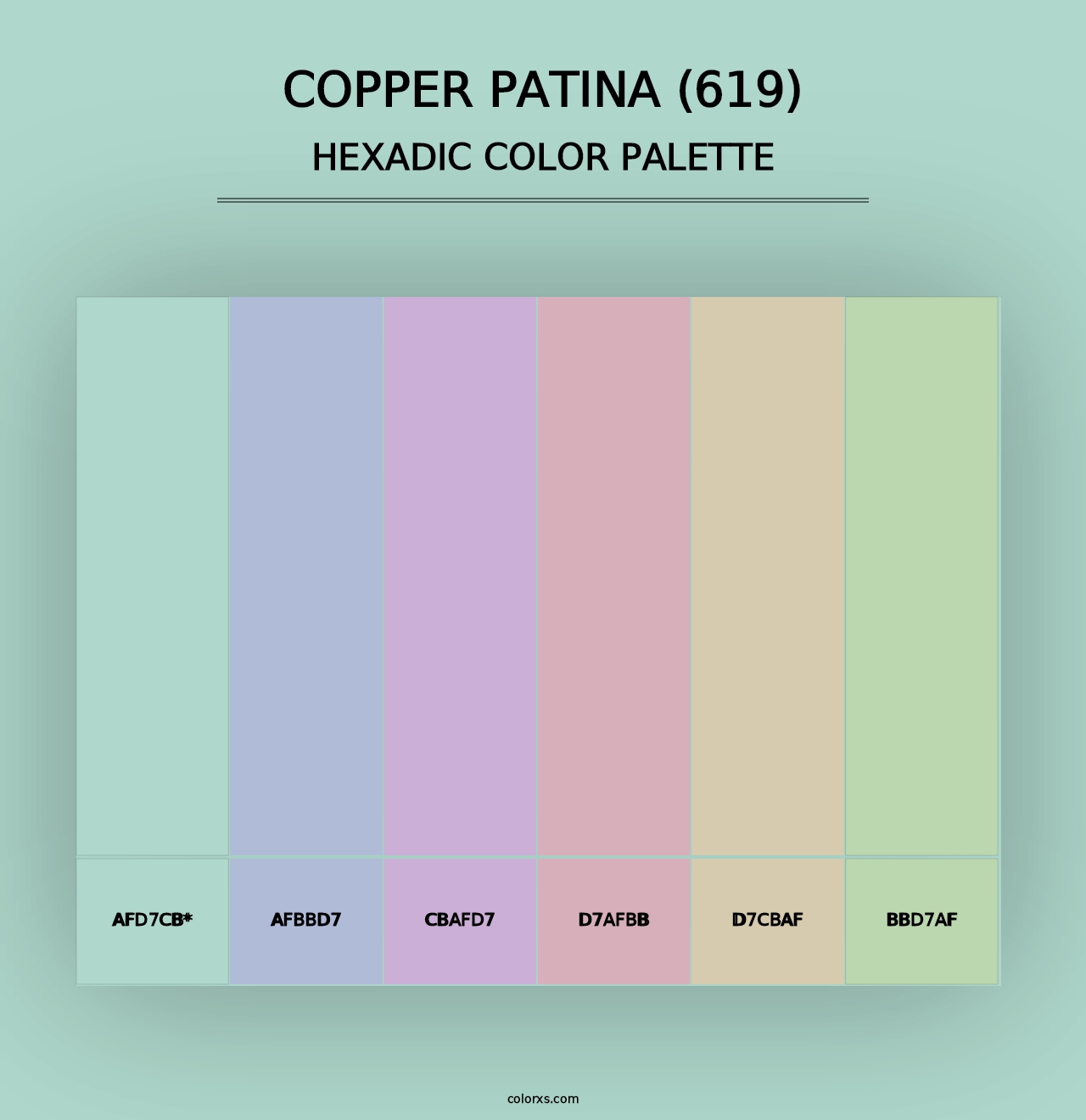 Copper Patina (619) - Hexadic Color Palette