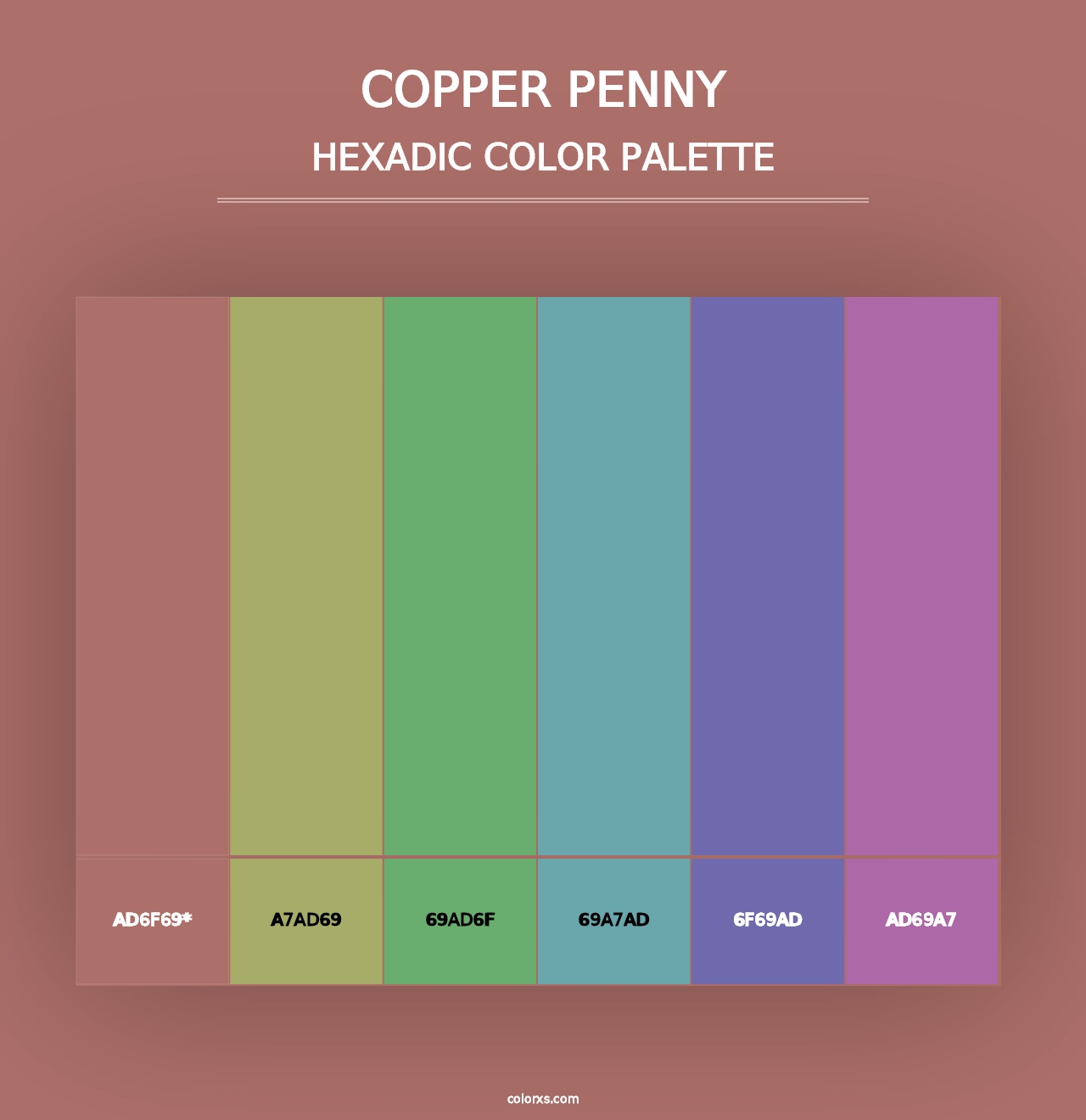 Copper Penny - Hexadic Color Palette