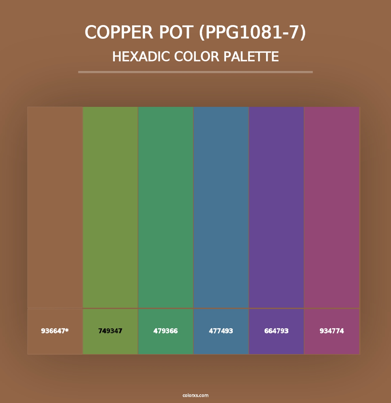 Copper Pot (PPG1081-7) - Hexadic Color Palette