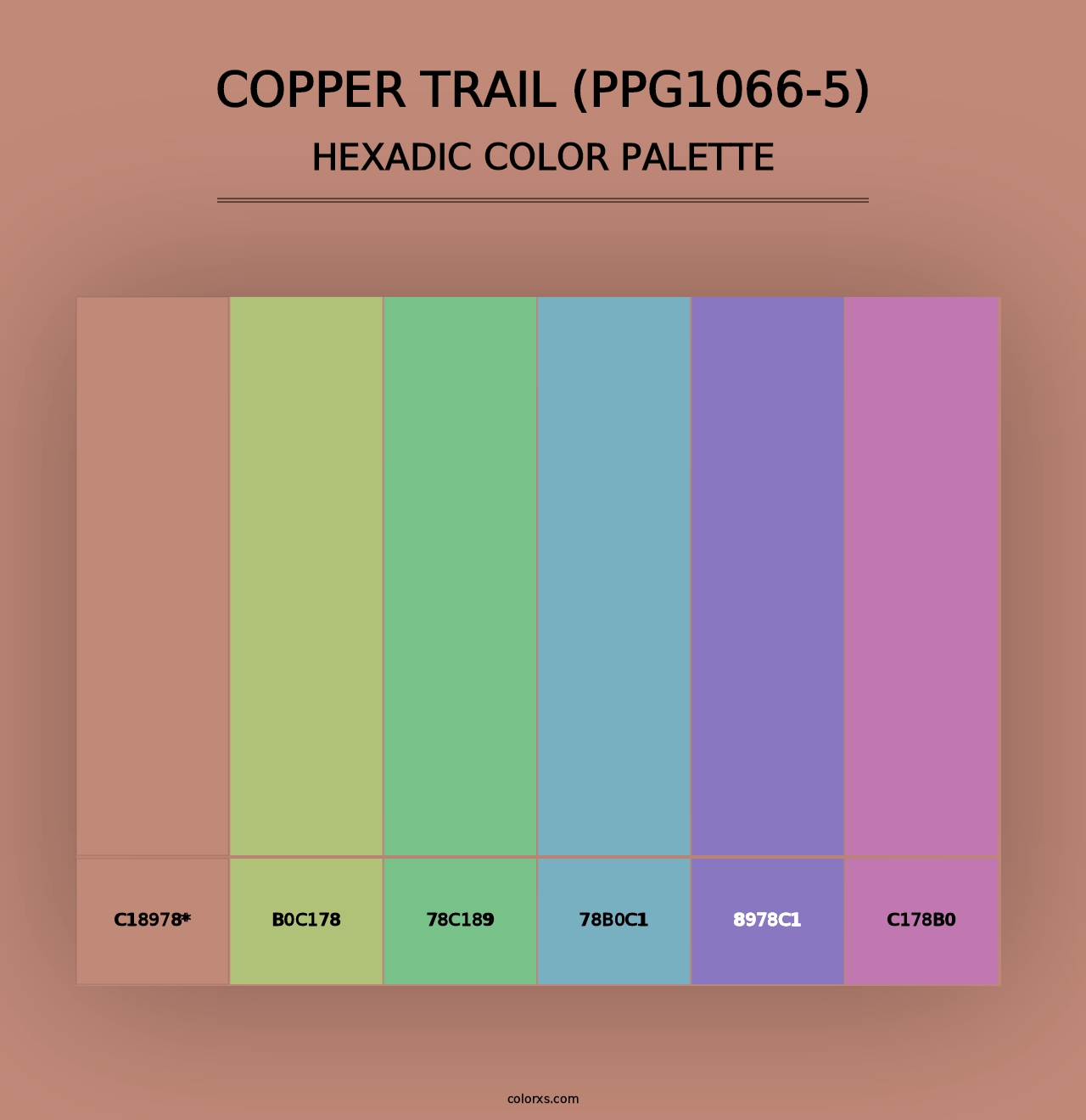 Copper Trail (PPG1066-5) - Hexadic Color Palette