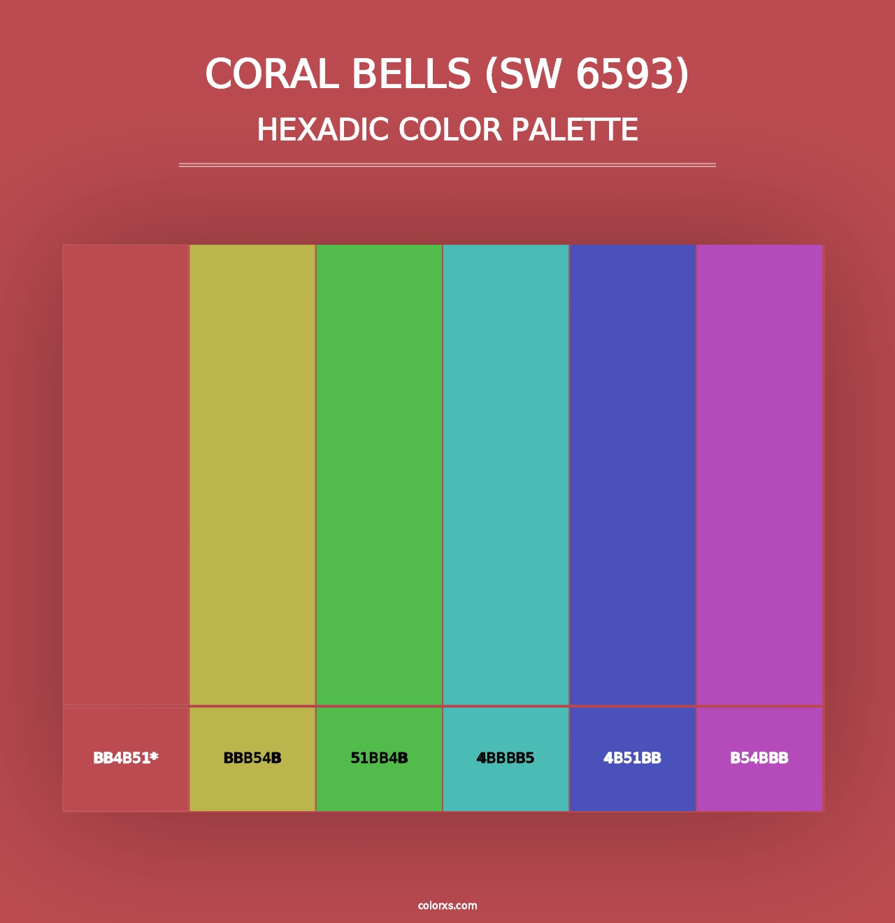 Coral Bells (SW 6593) - Hexadic Color Palette