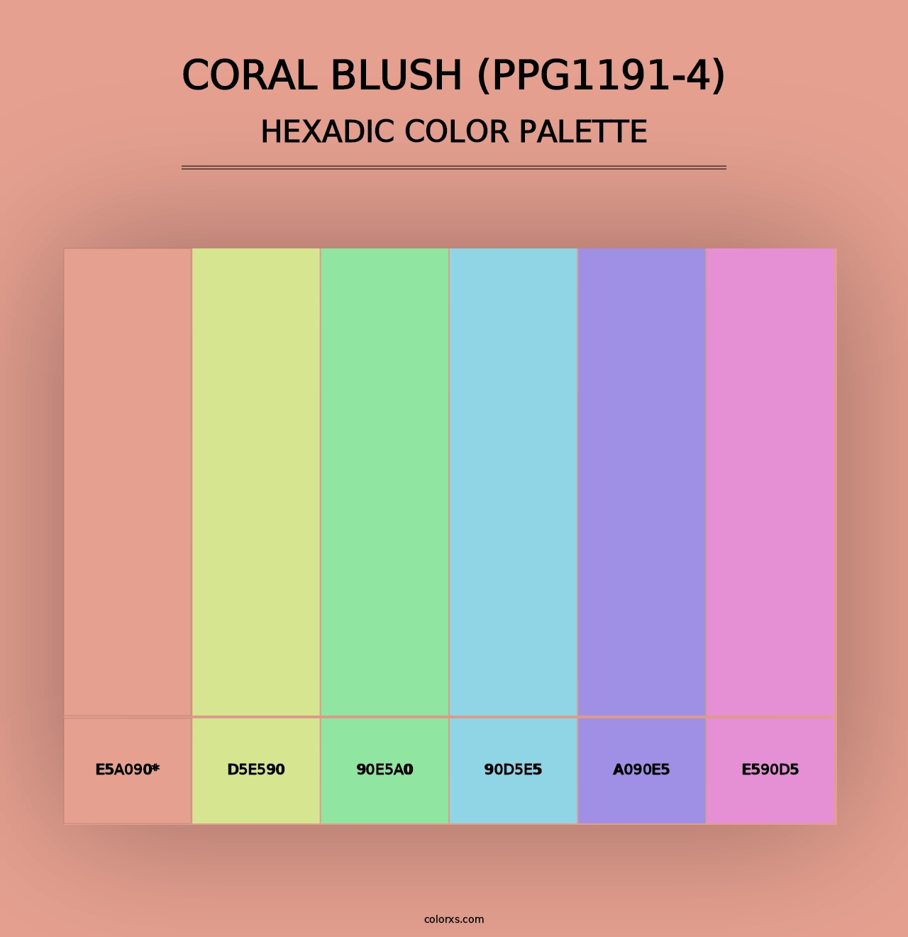 Coral Blush (PPG1191-4) - Hexadic Color Palette