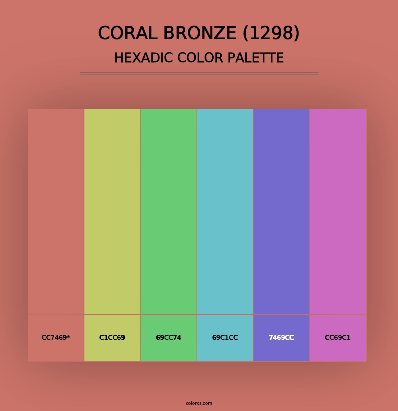 Coral Bronze (1298) - Hexadic Color Palette