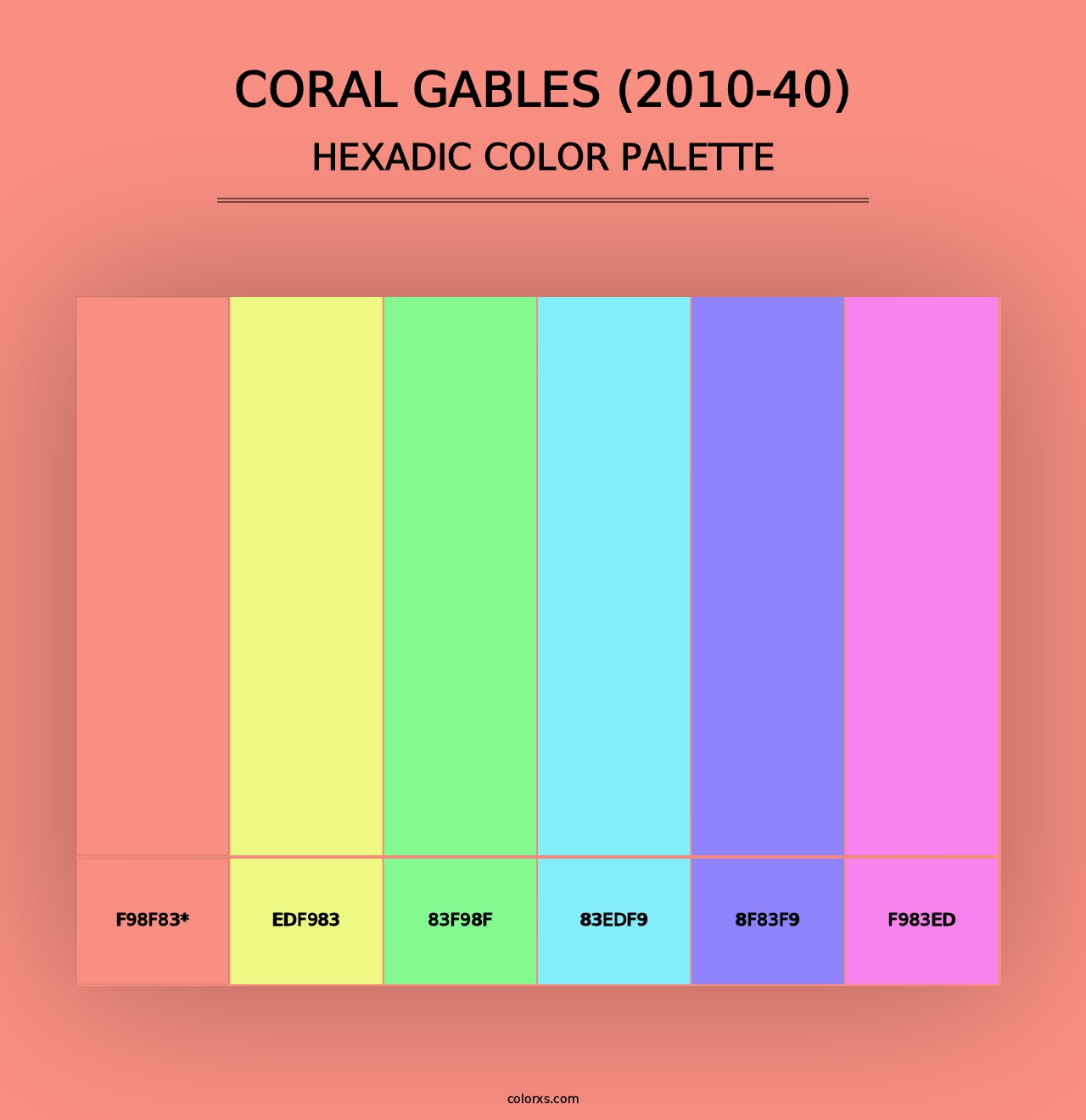 Coral Gables (2010-40) - Hexadic Color Palette