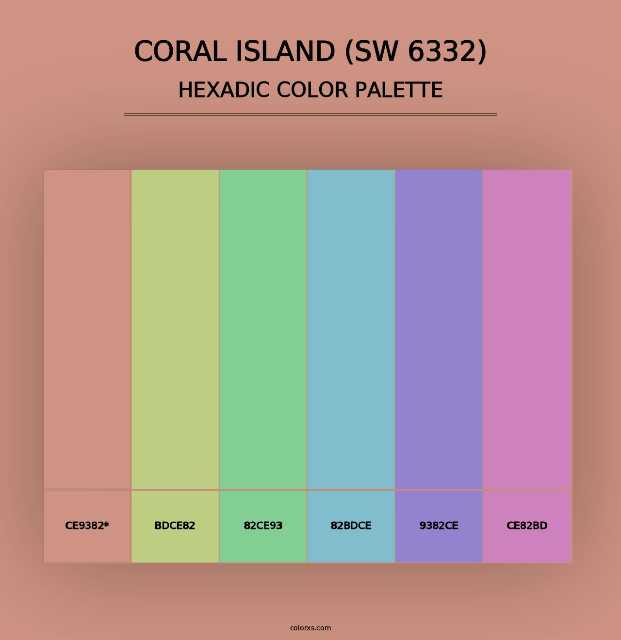 Coral Island (SW 6332) - Hexadic Color Palette