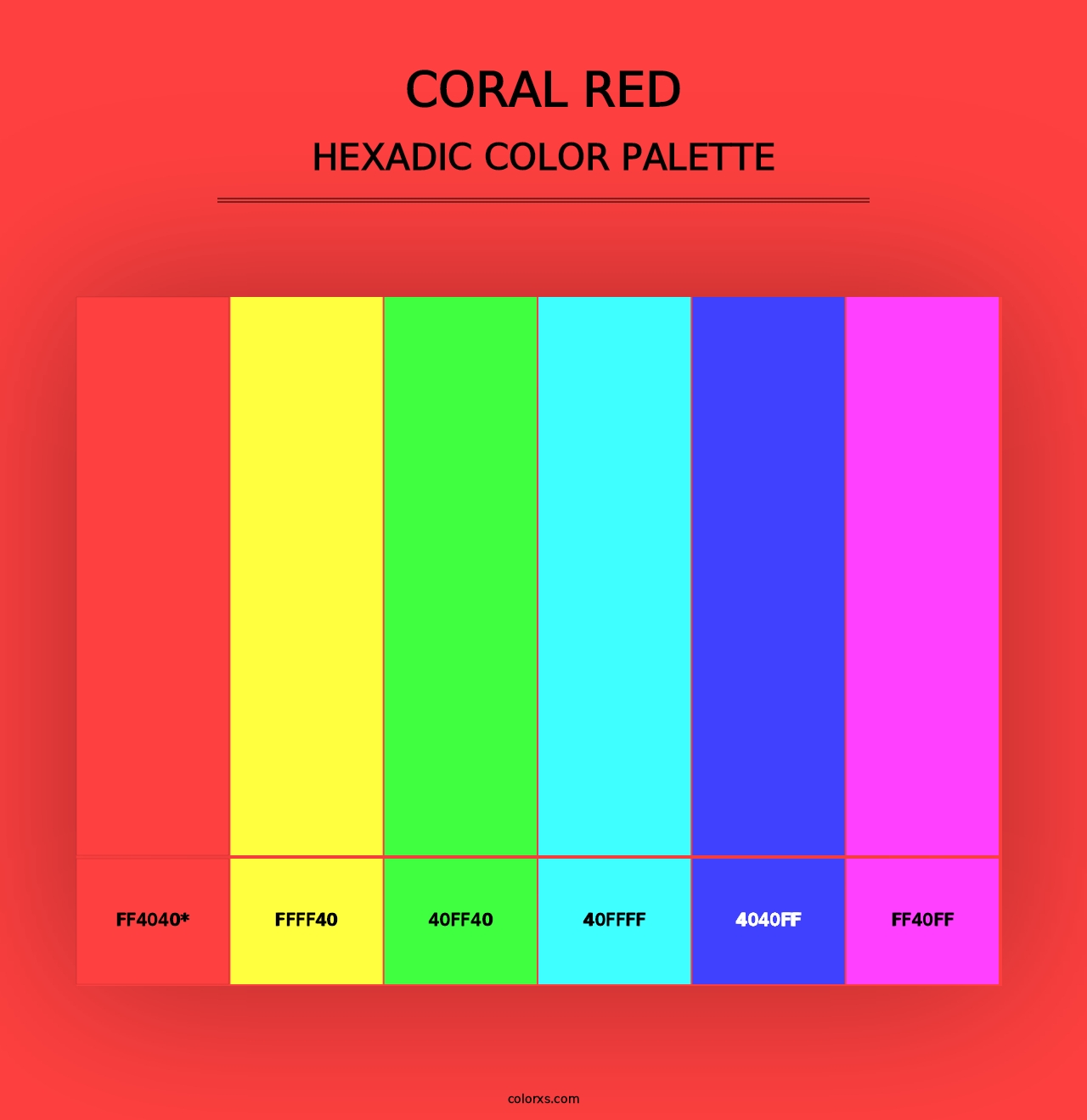 Coral Red - Hexadic Color Palette