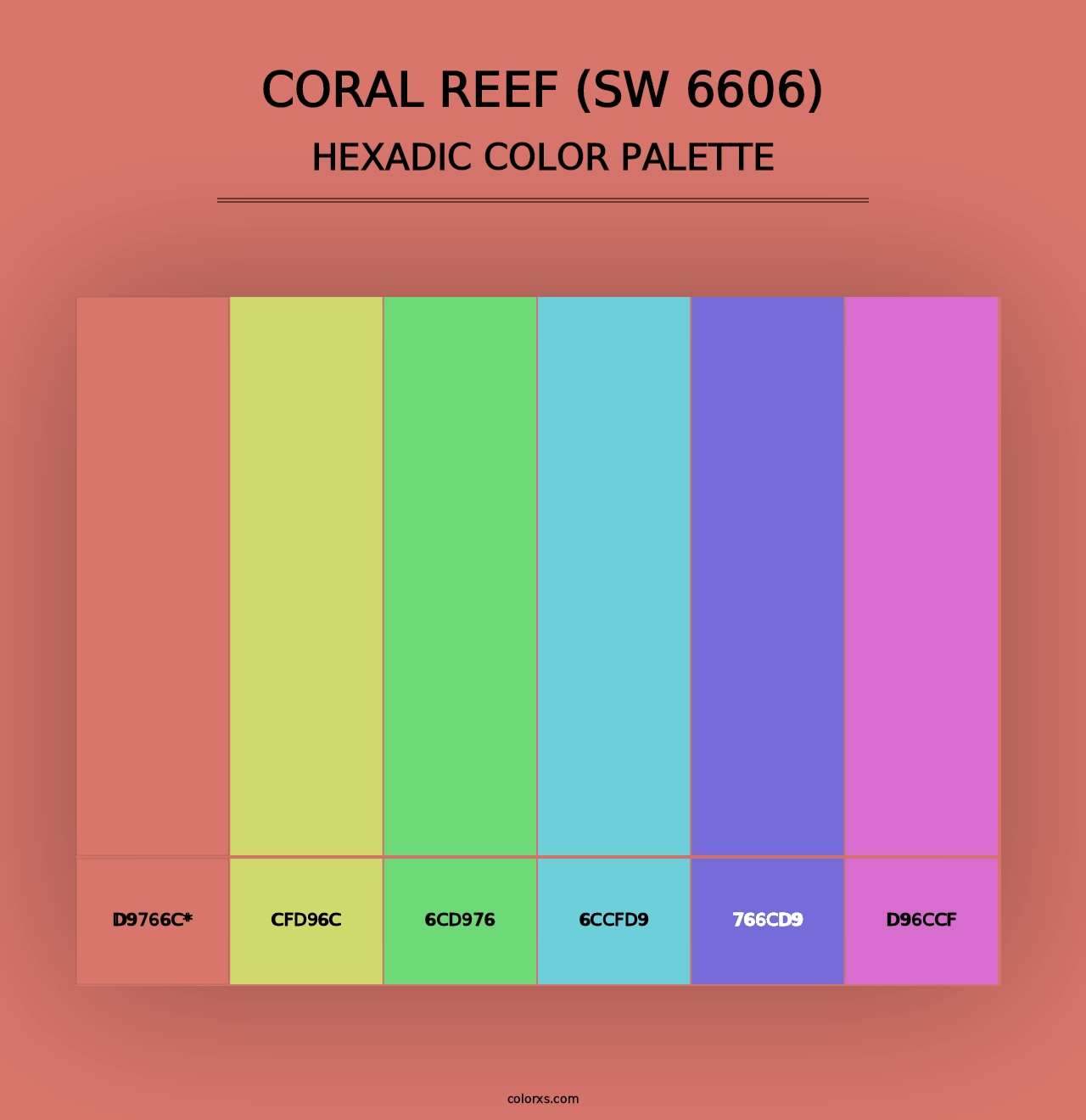 Coral Reef (SW 6606) - Hexadic Color Palette