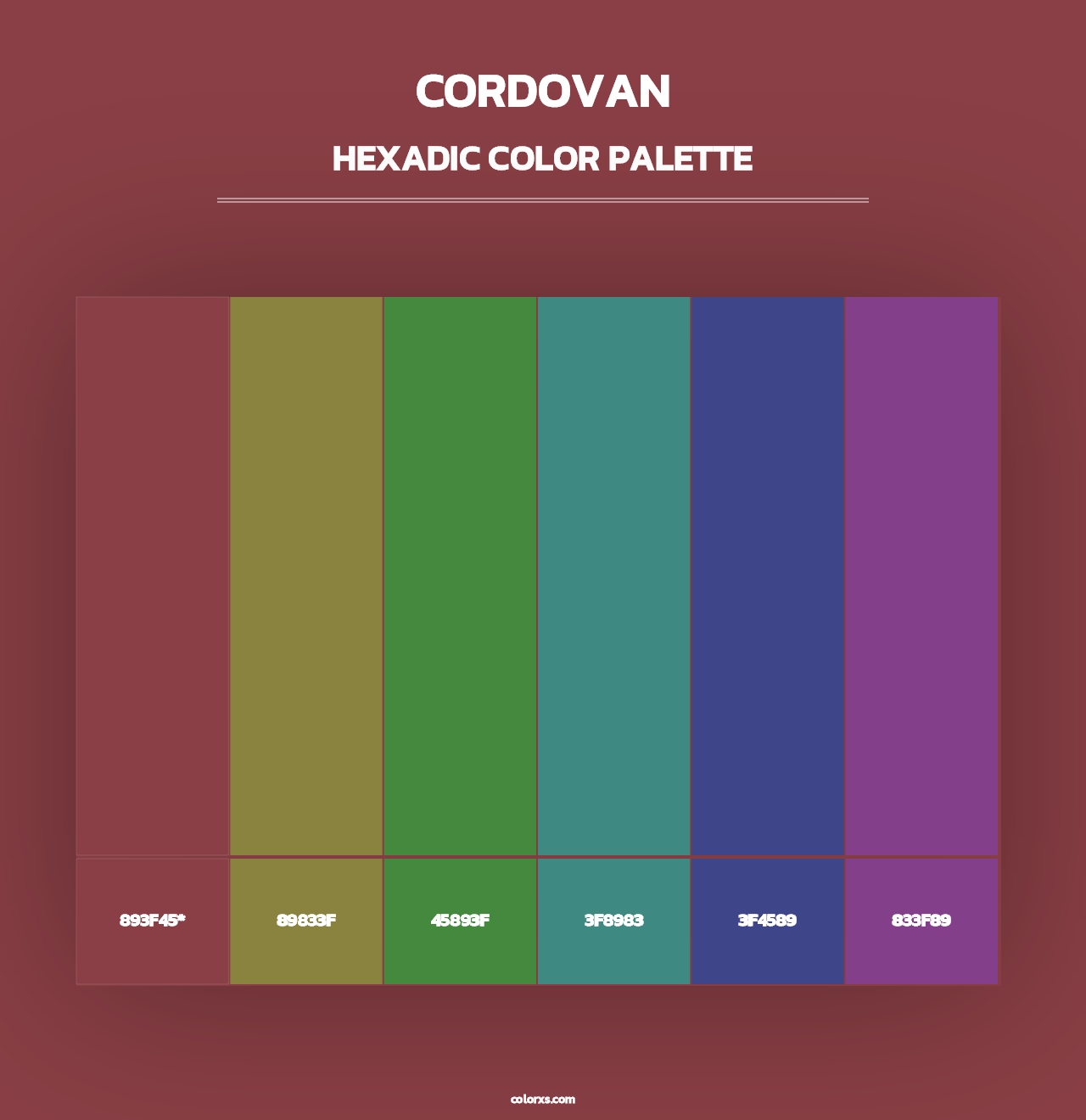 Cordovan - Hexadic Color Palette