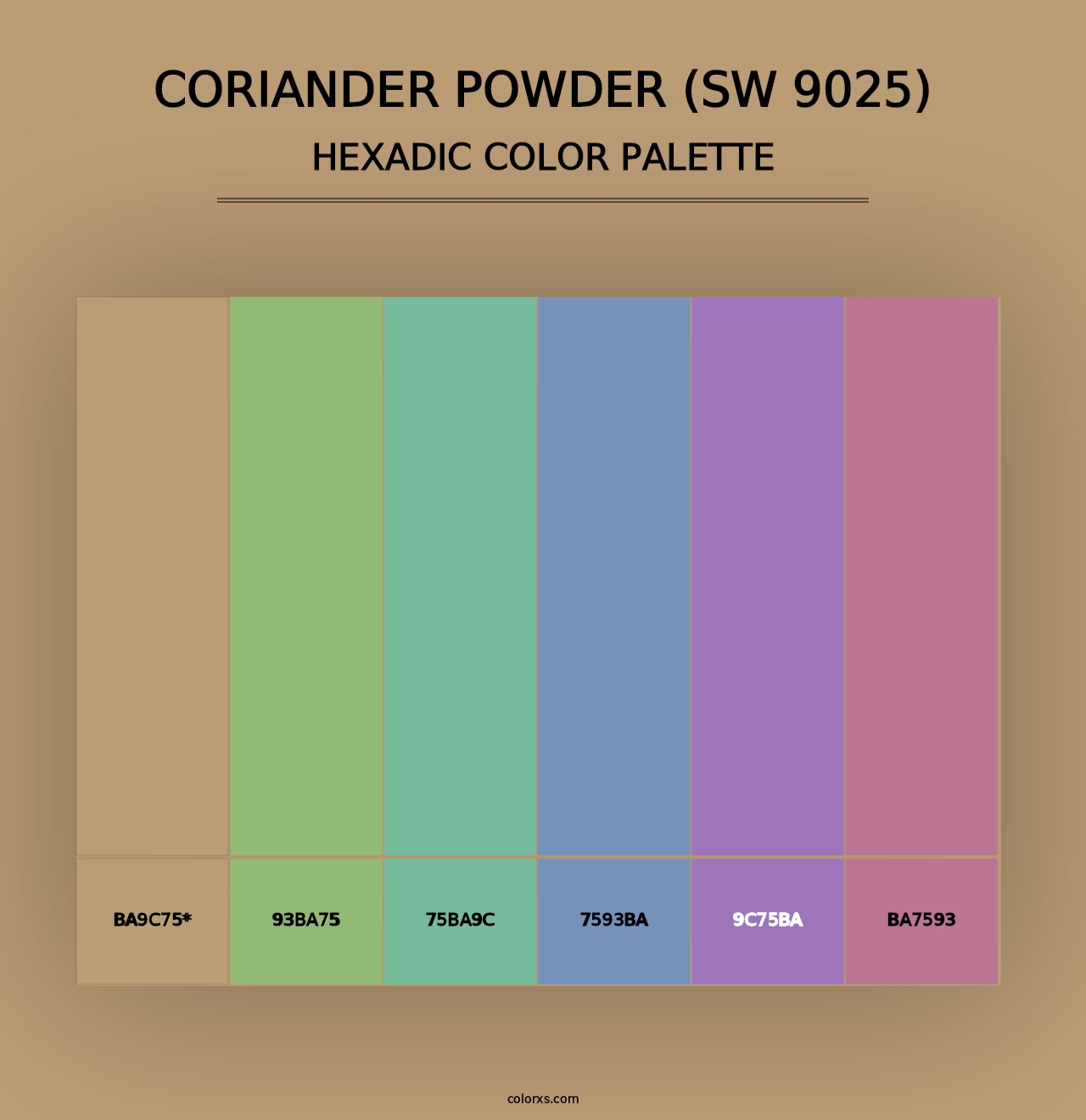 Coriander Powder (SW 9025) - Hexadic Color Palette