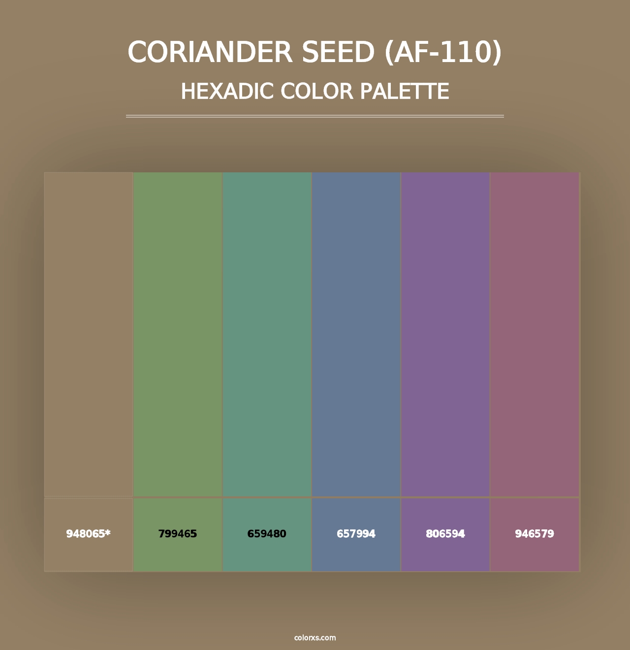 Coriander Seed (AF-110) - Hexadic Color Palette