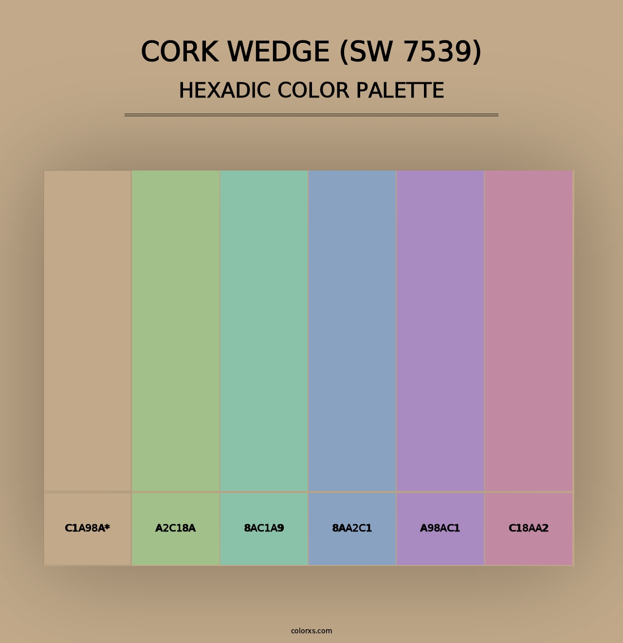 Cork Wedge (SW 7539) - Hexadic Color Palette