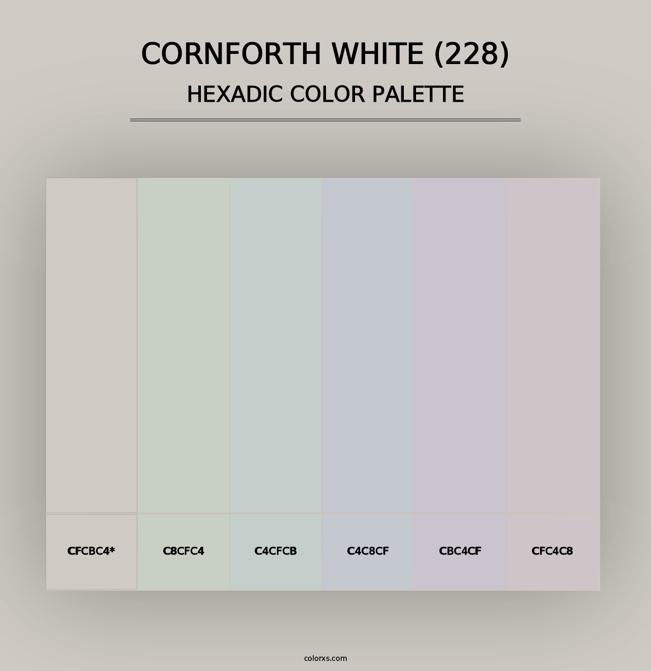 Cornforth White (228) - Hexadic Color Palette