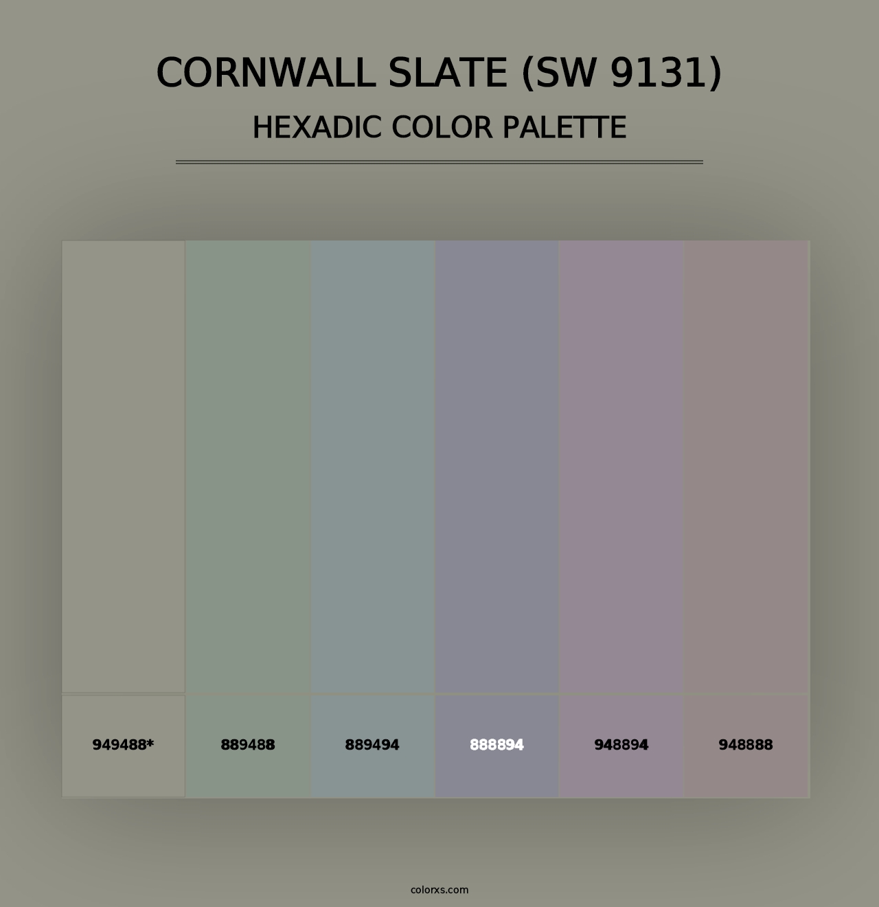 Cornwall Slate (SW 9131) - Hexadic Color Palette