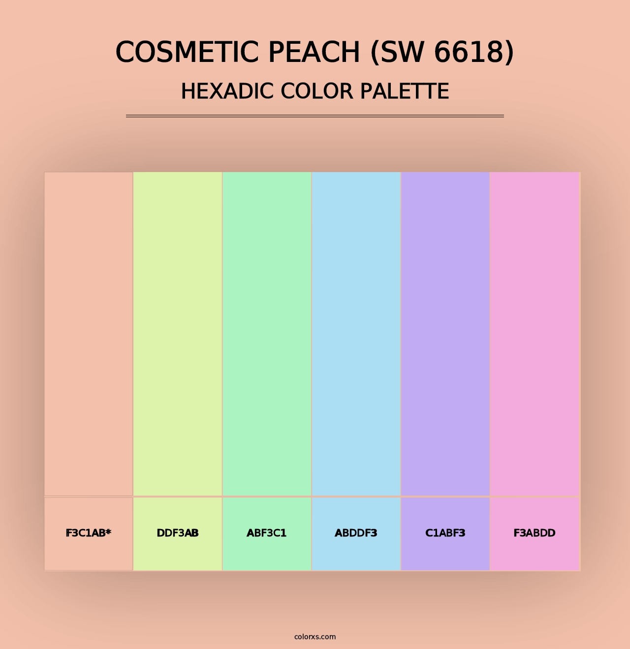 Cosmetic Peach (SW 6618) - Hexadic Color Palette