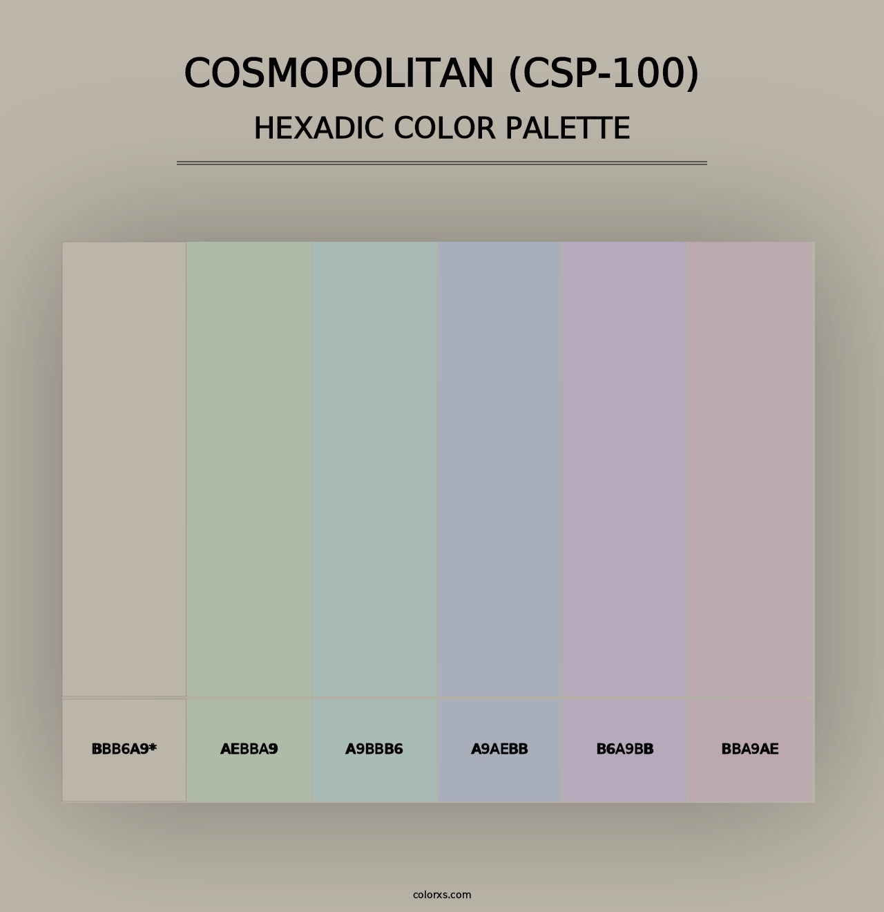 Cosmopolitan (CSP-100) - Hexadic Color Palette