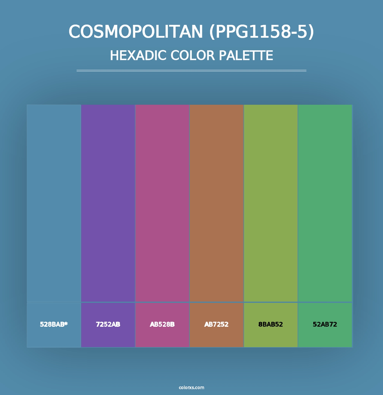 Cosmopolitan (PPG1158-5) - Hexadic Color Palette