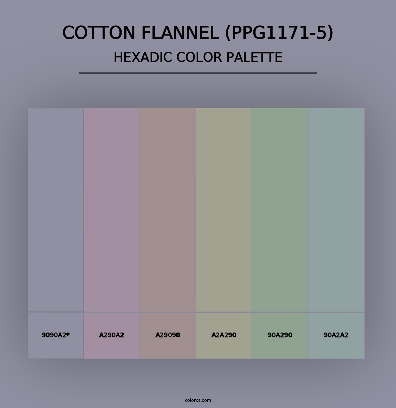 Cotton Flannel (PPG1171-5) - Hexadic Color Palette