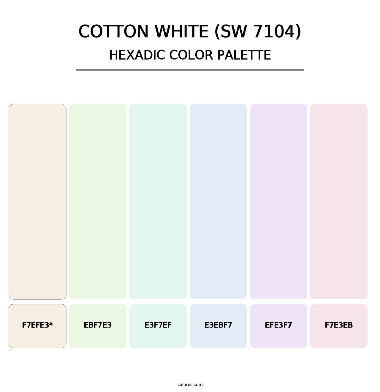 Cotton White (SW 7104) - Hexadic Color Palette