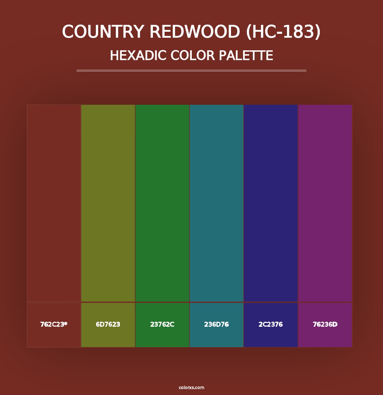 Country Redwood (HC-183) - Hexadic Color Palette