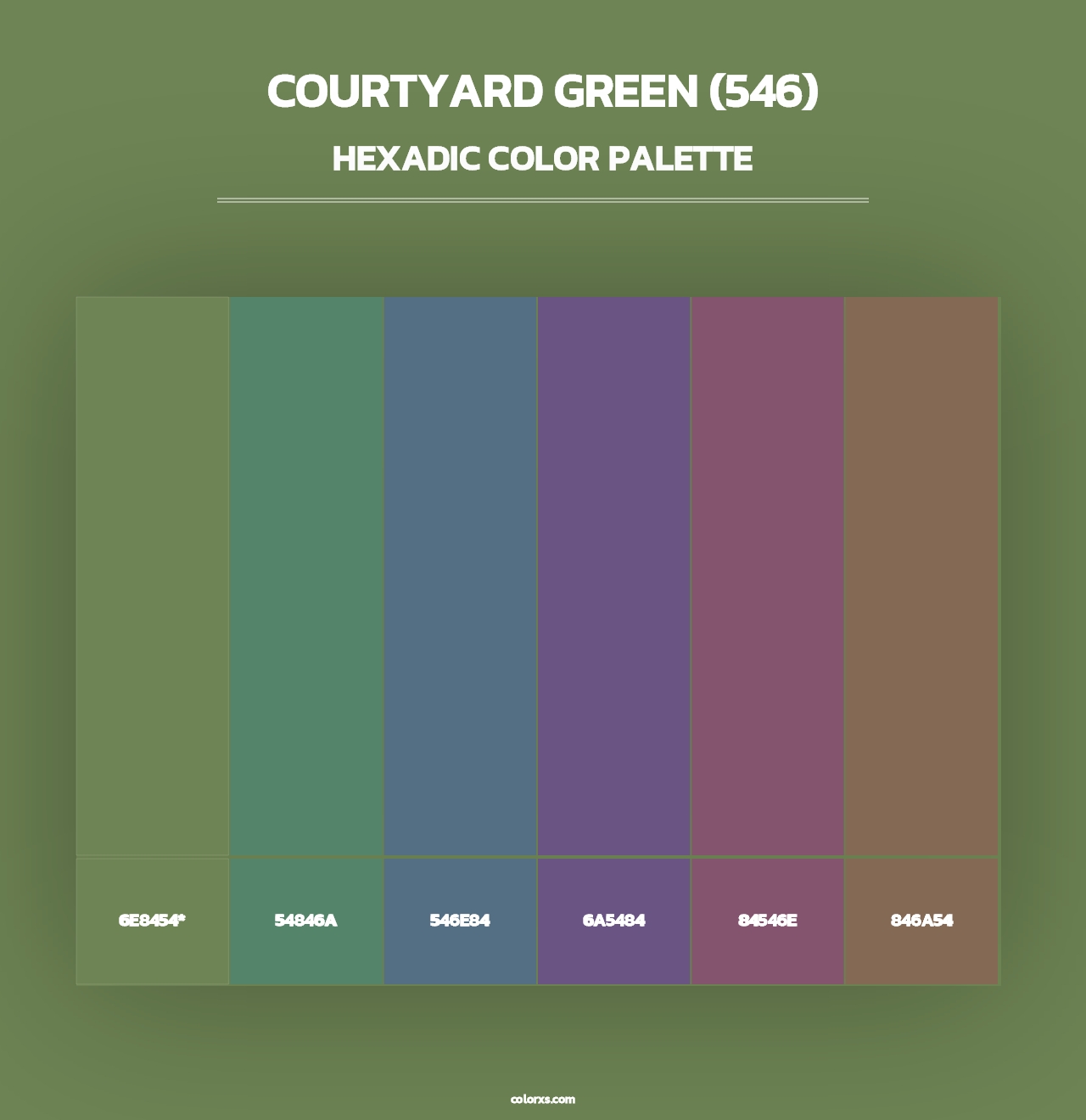 Courtyard Green (546) - Hexadic Color Palette