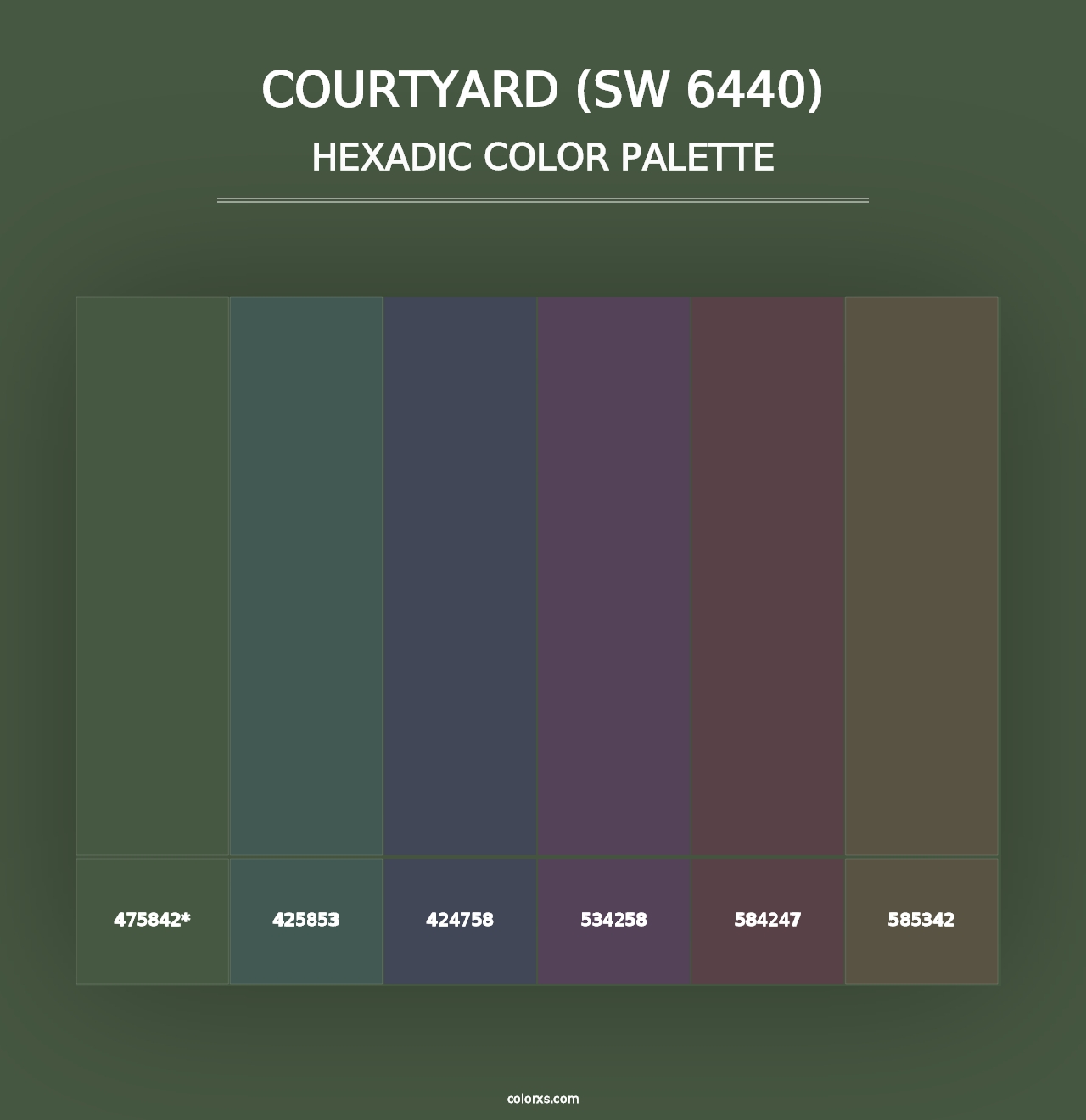 Courtyard (SW 6440) - Hexadic Color Palette