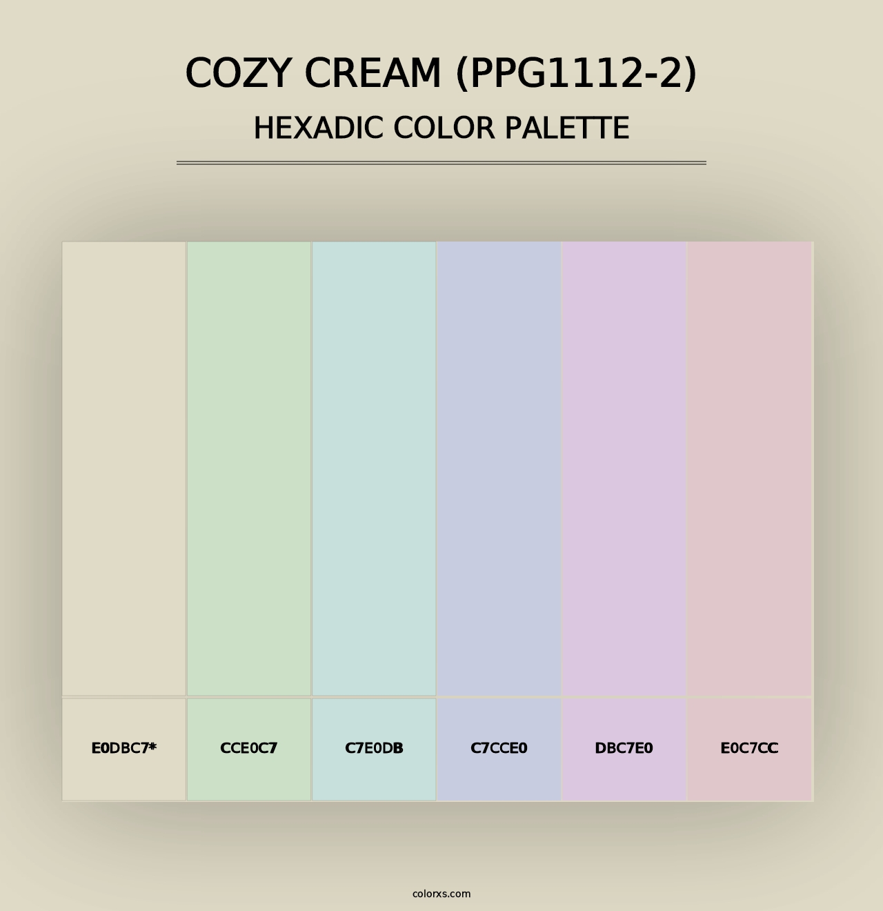 Cozy Cream (PPG1112-2) - Hexadic Color Palette