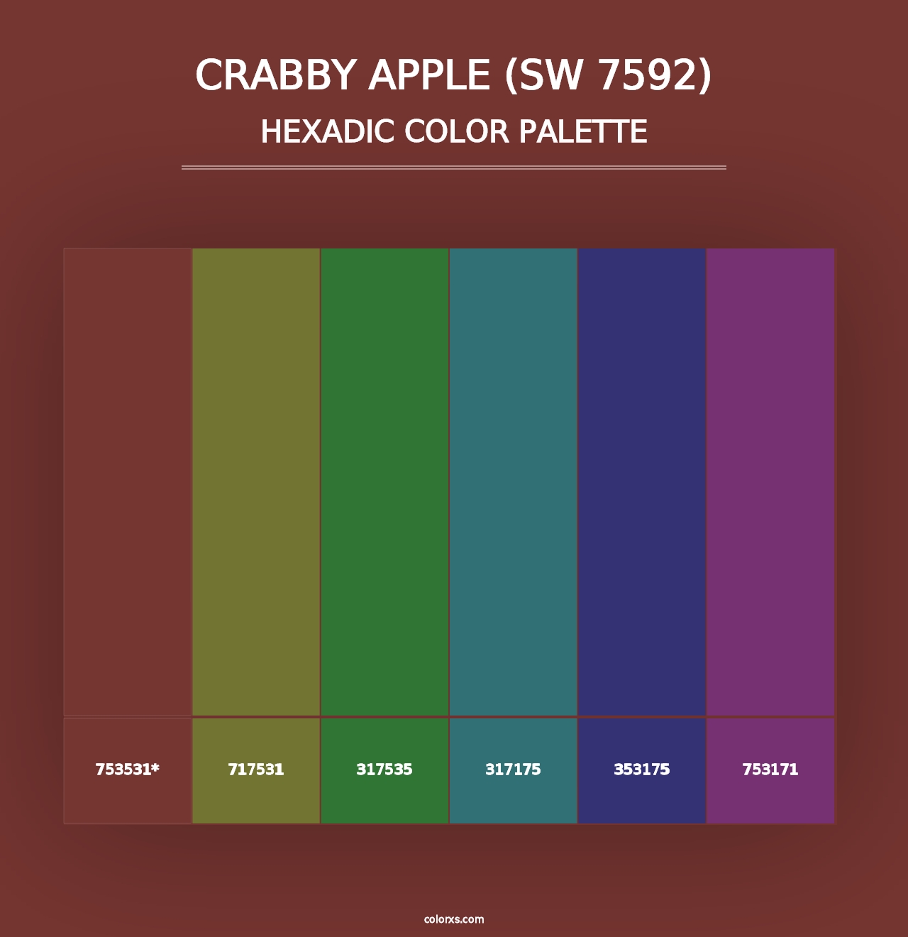 Crabby Apple (SW 7592) - Hexadic Color Palette