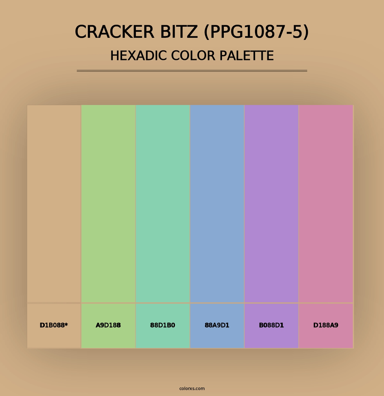 Cracker Bitz (PPG1087-5) - Hexadic Color Palette