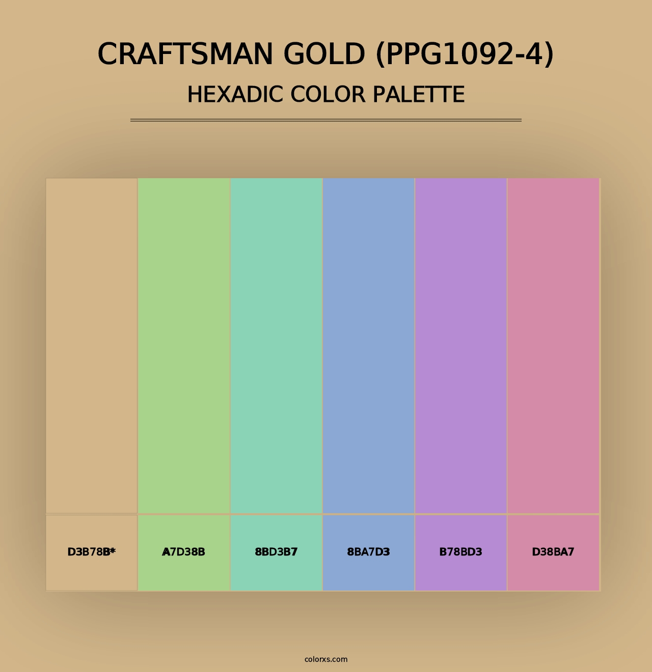 Craftsman Gold (PPG1092-4) - Hexadic Color Palette