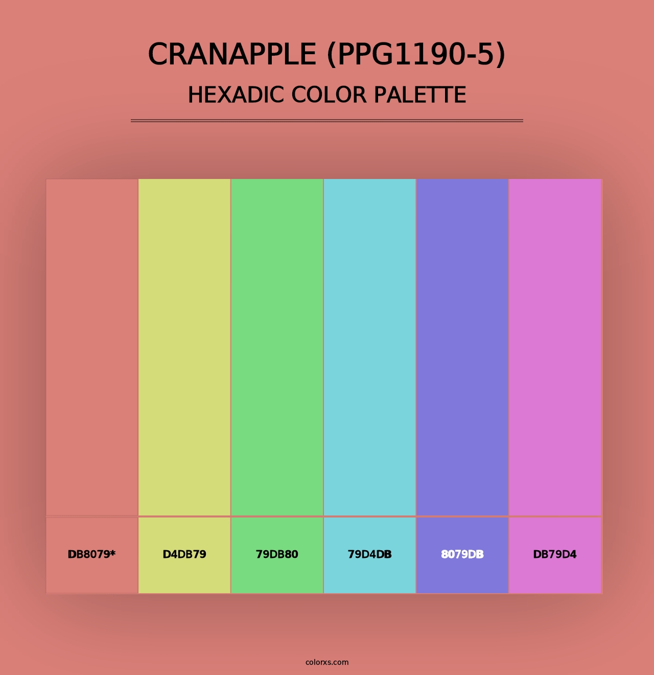 Cranapple (PPG1190-5) - Hexadic Color Palette