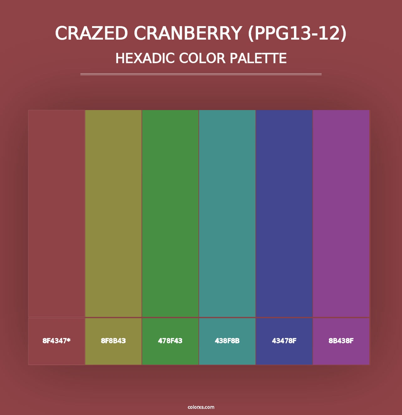 Crazed Cranberry (PPG13-12) - Hexadic Color Palette