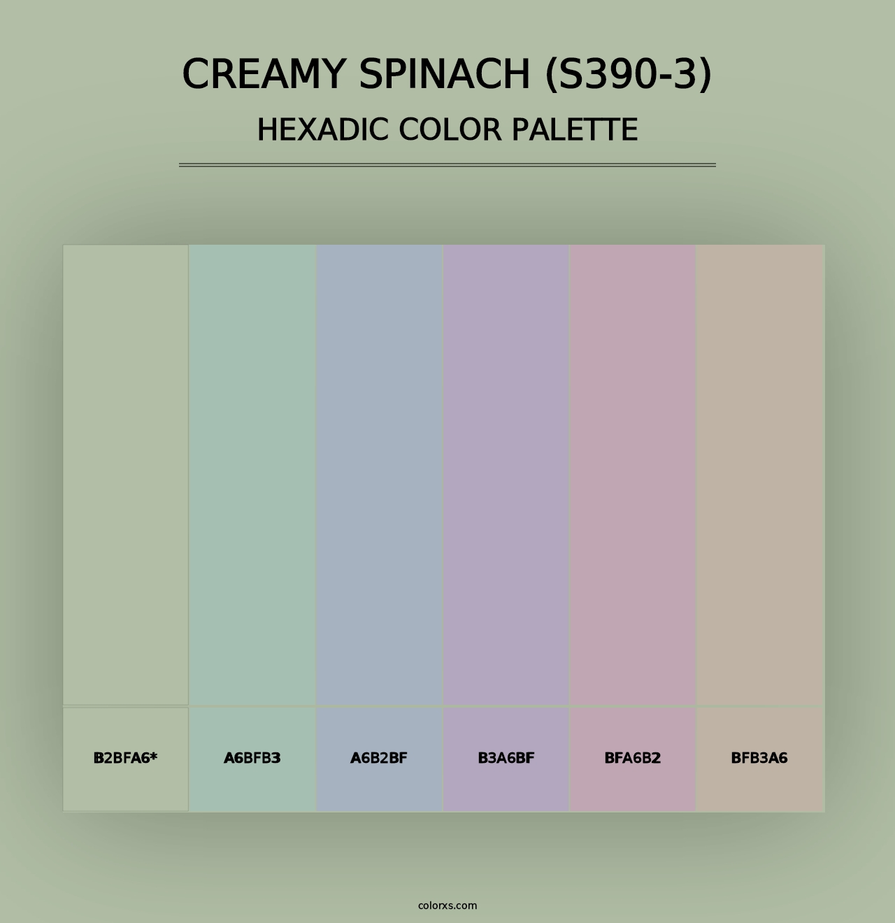 Creamy Spinach (S390-3) - Hexadic Color Palette