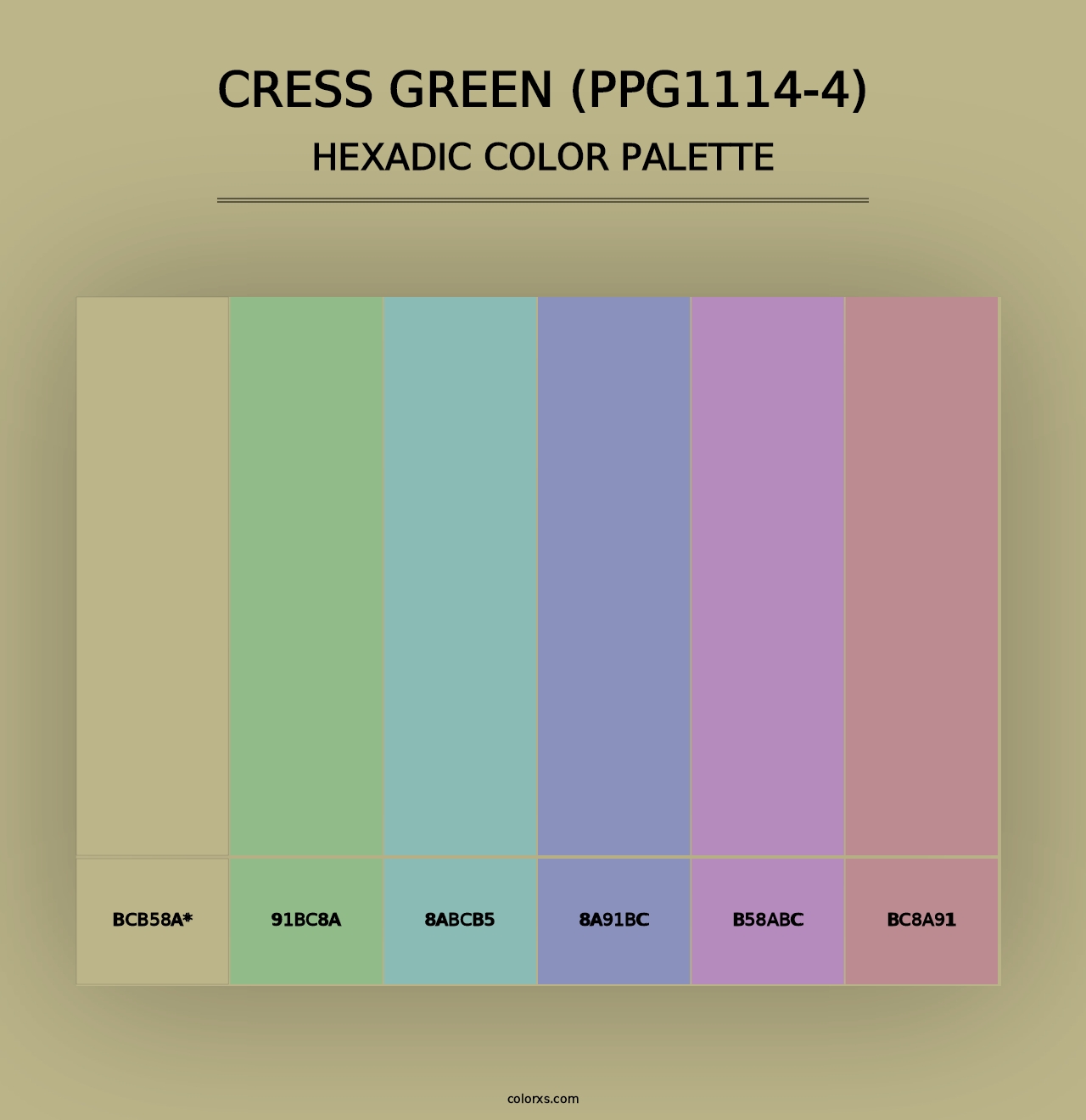 Cress Green (PPG1114-4) - Hexadic Color Palette