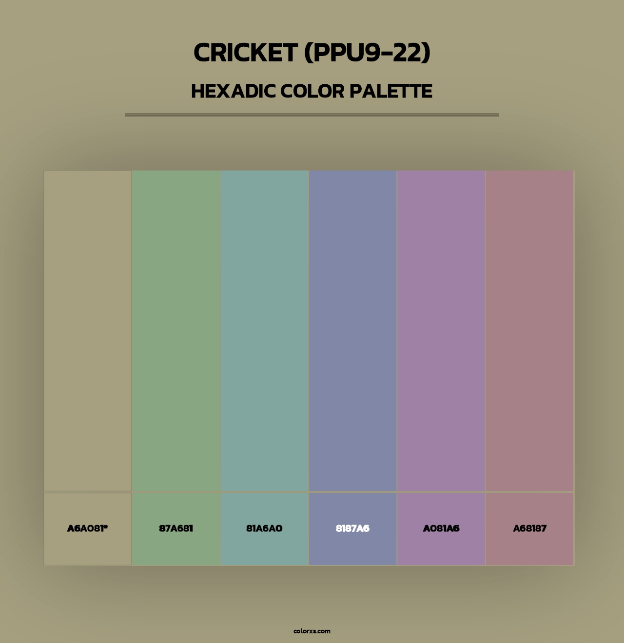 Cricket (PPU9-22) - Hexadic Color Palette