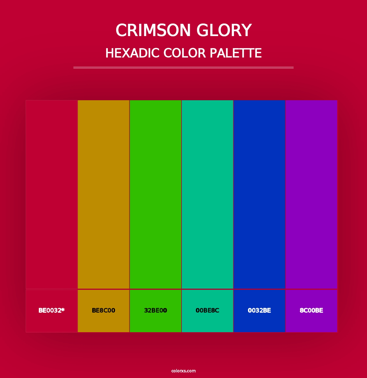 Crimson Glory - Hexadic Color Palette