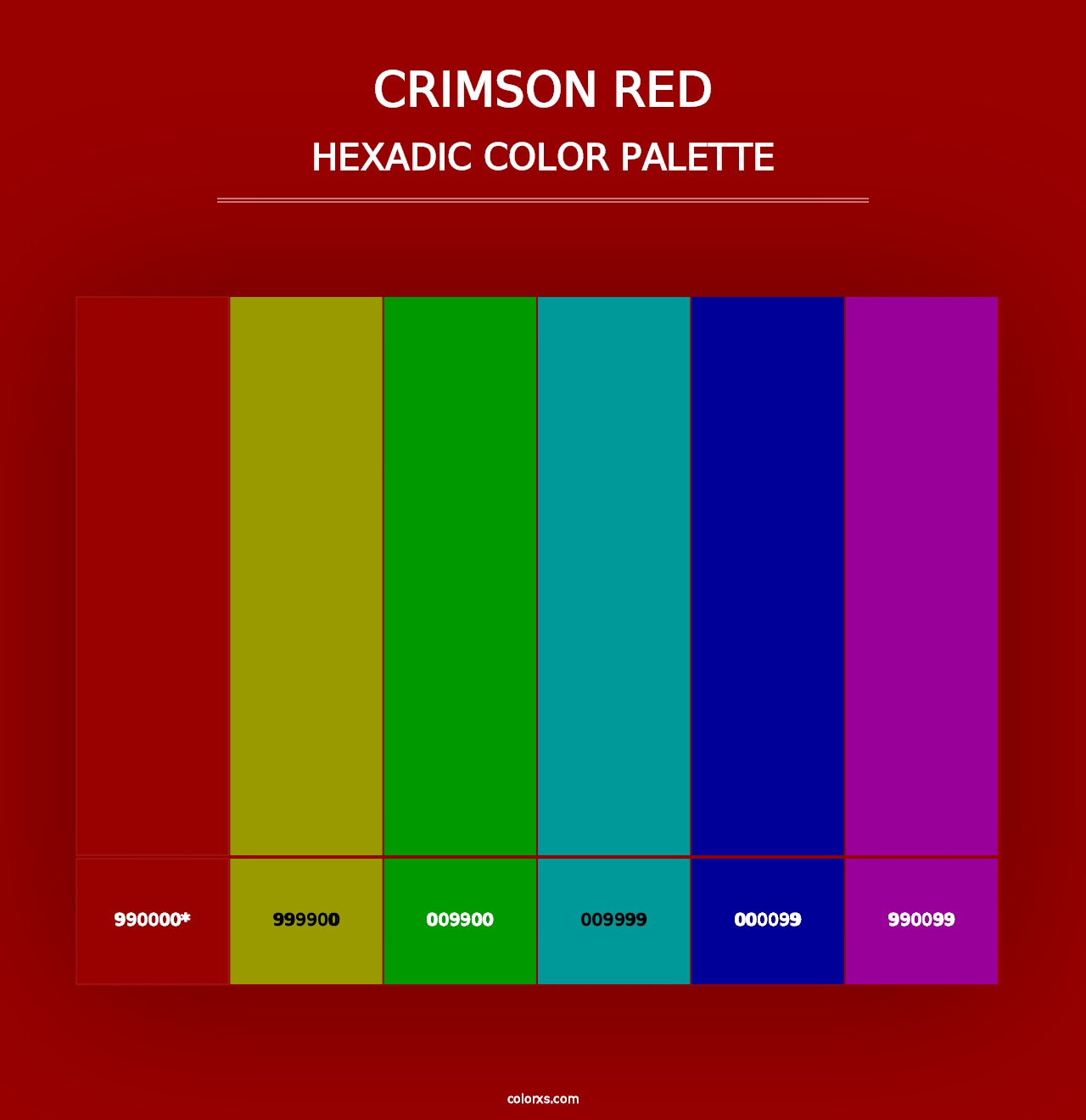 Crimson Red - Hexadic Color Palette