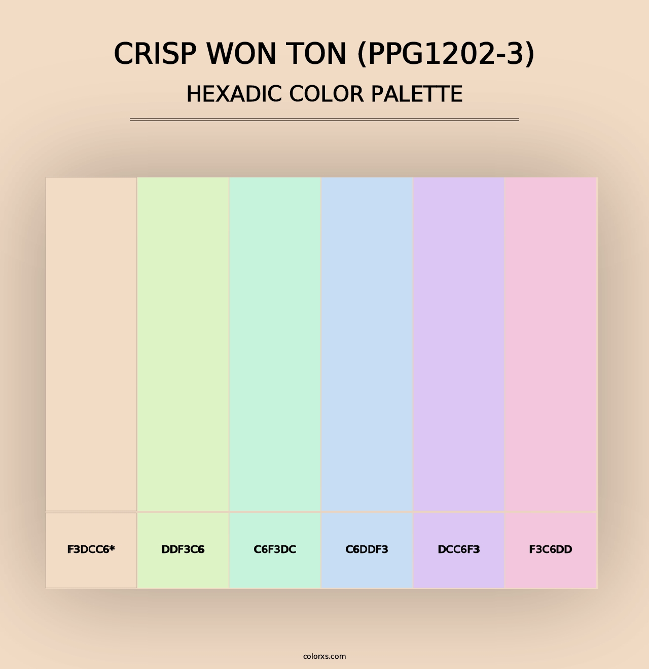 Crisp Won Ton (PPG1202-3) - Hexadic Color Palette