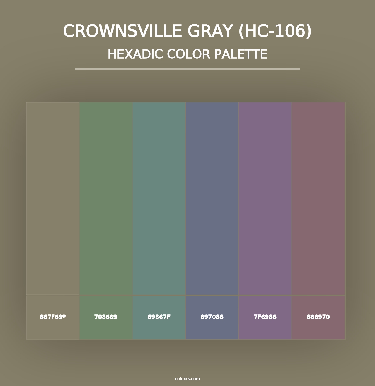 Crownsville Gray (HC-106) - Hexadic Color Palette