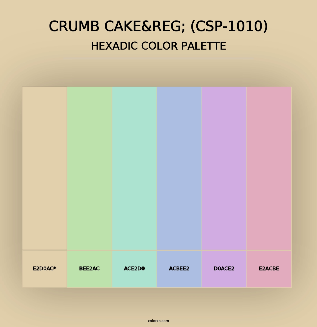 Crumb Cake&reg; (CSP-1010) - Hexadic Color Palette