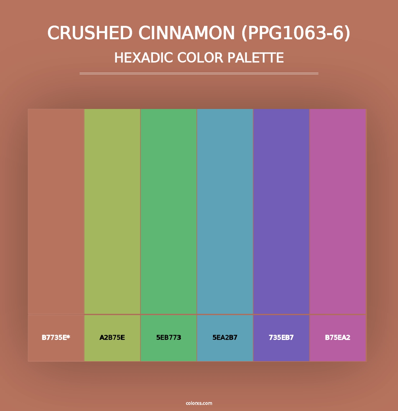 Crushed Cinnamon (PPG1063-6) - Hexadic Color Palette