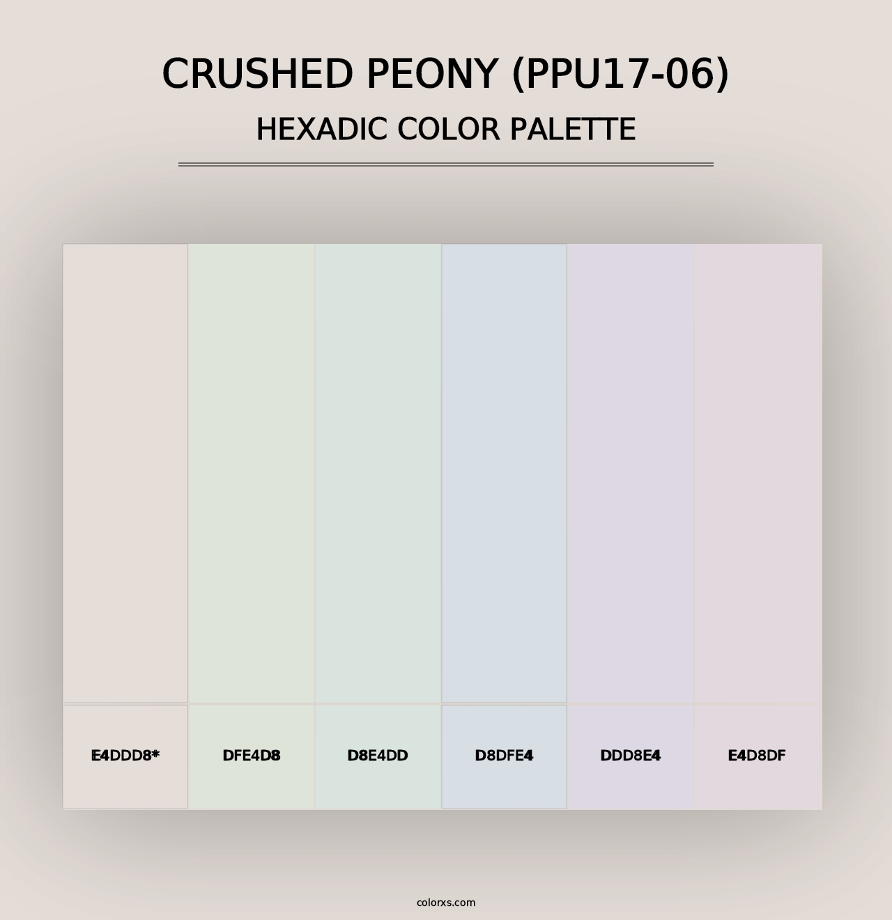 Crushed Peony (PPU17-06) - Hexadic Color Palette