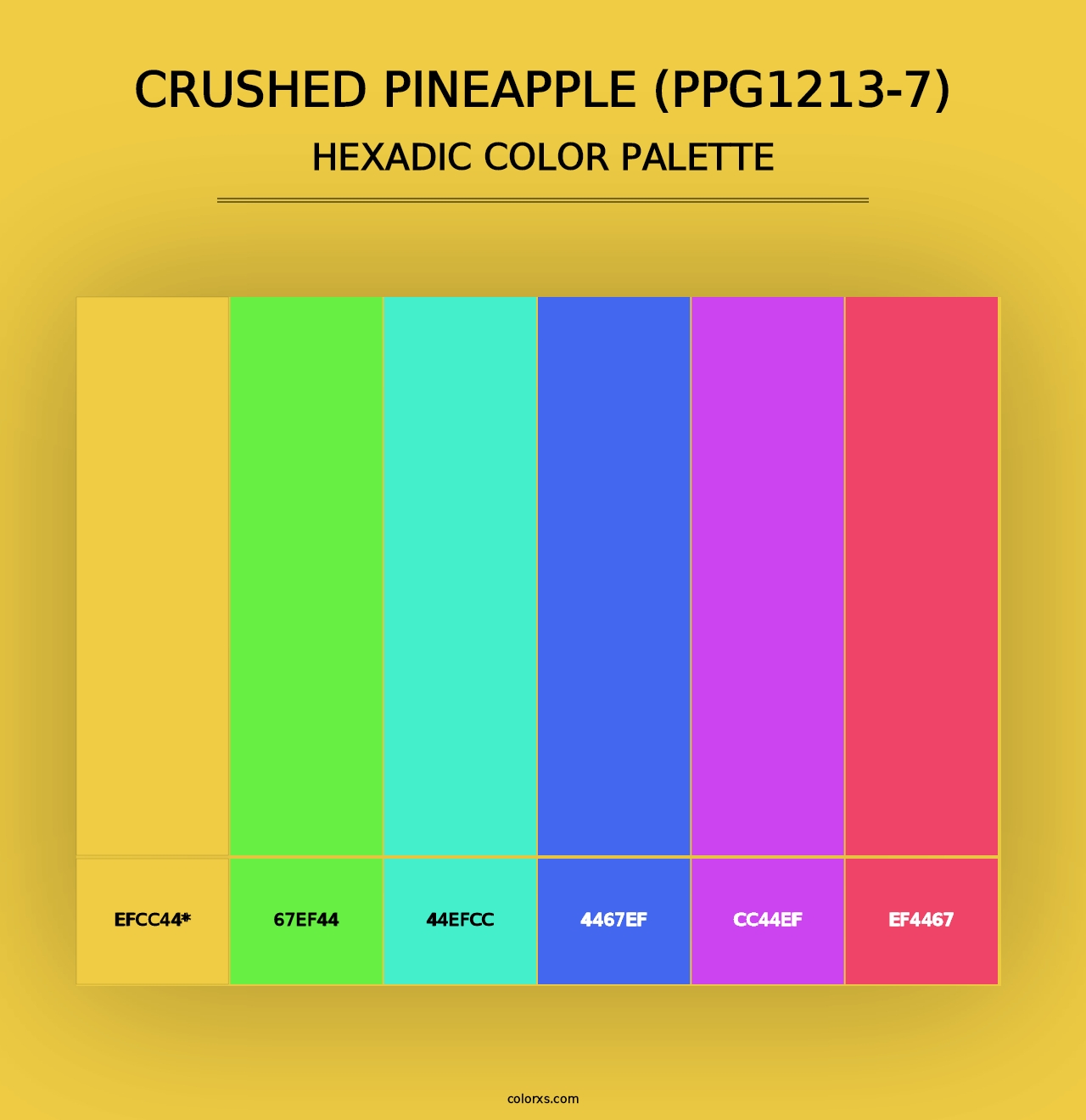 Crushed Pineapple (PPG1213-7) - Hexadic Color Palette