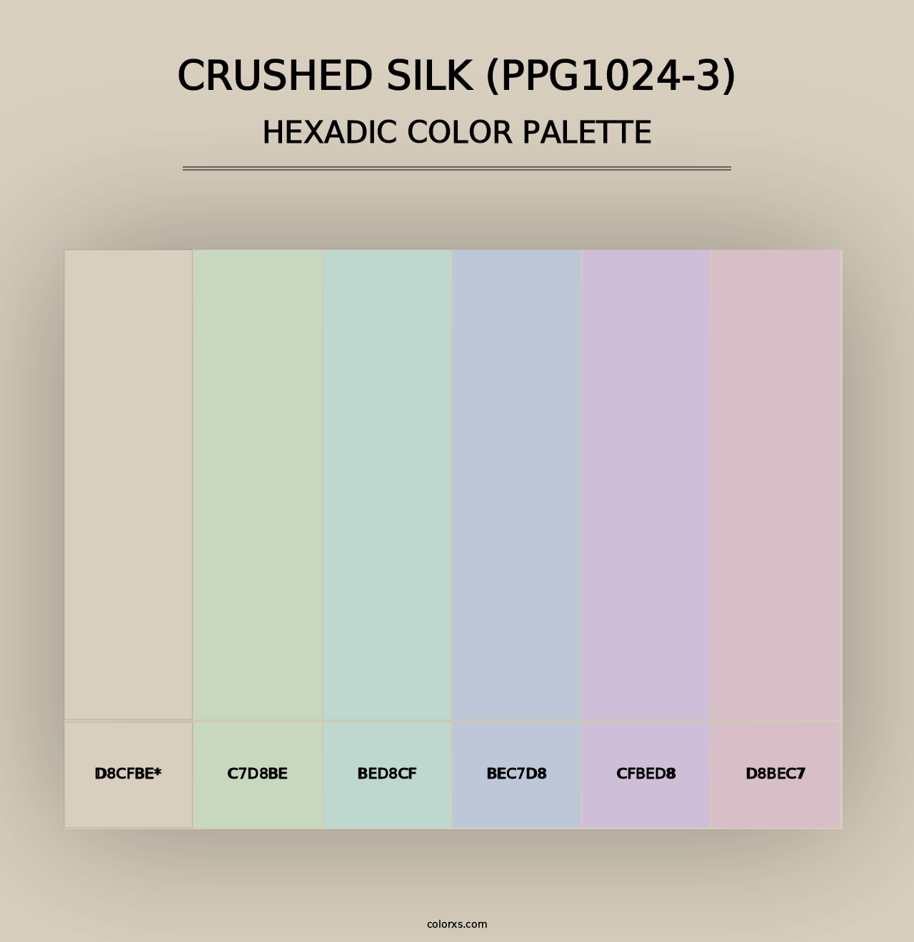 Crushed Silk (PPG1024-3) - Hexadic Color Palette