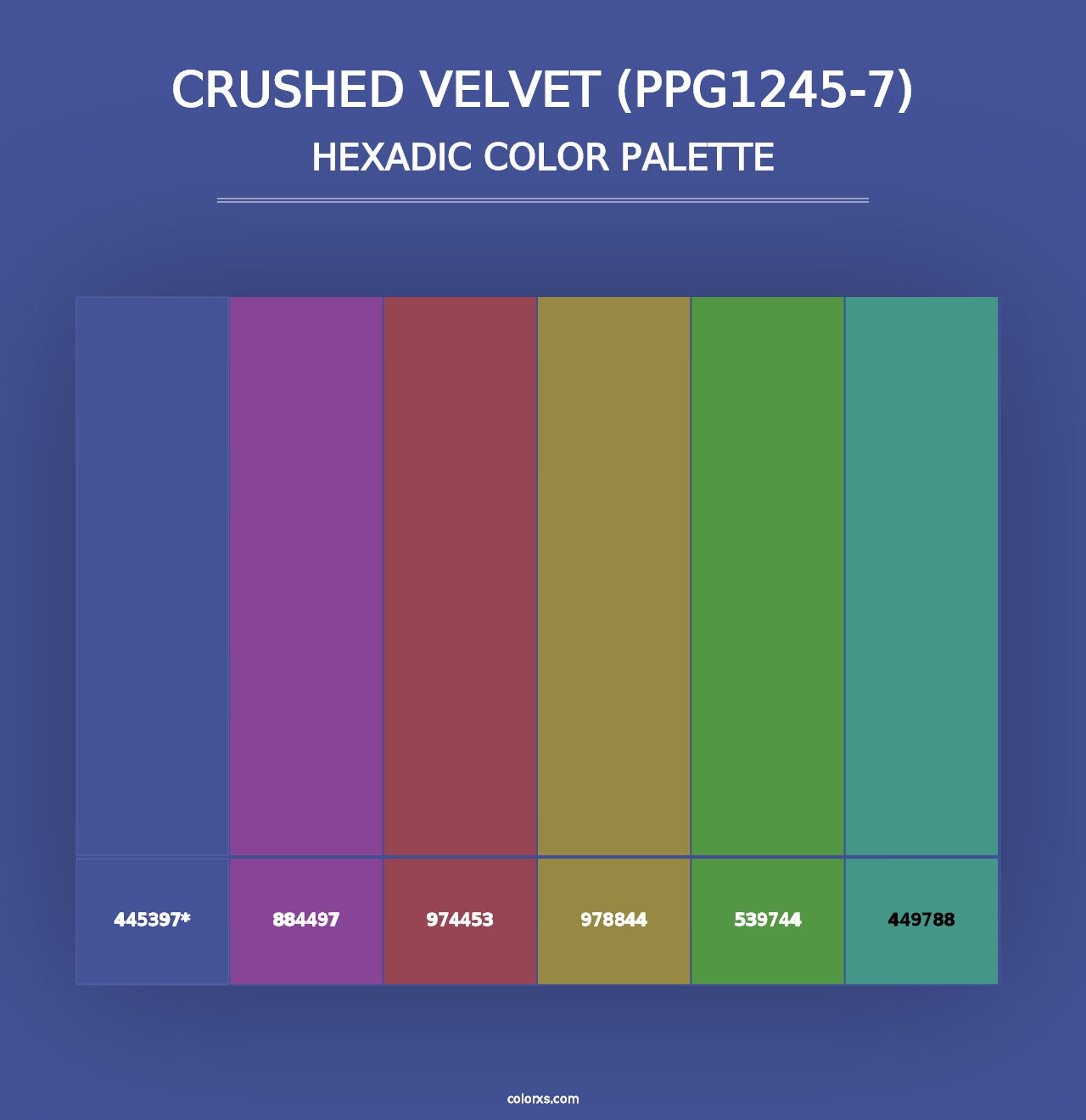 Crushed Velvet (PPG1245-7) - Hexadic Color Palette