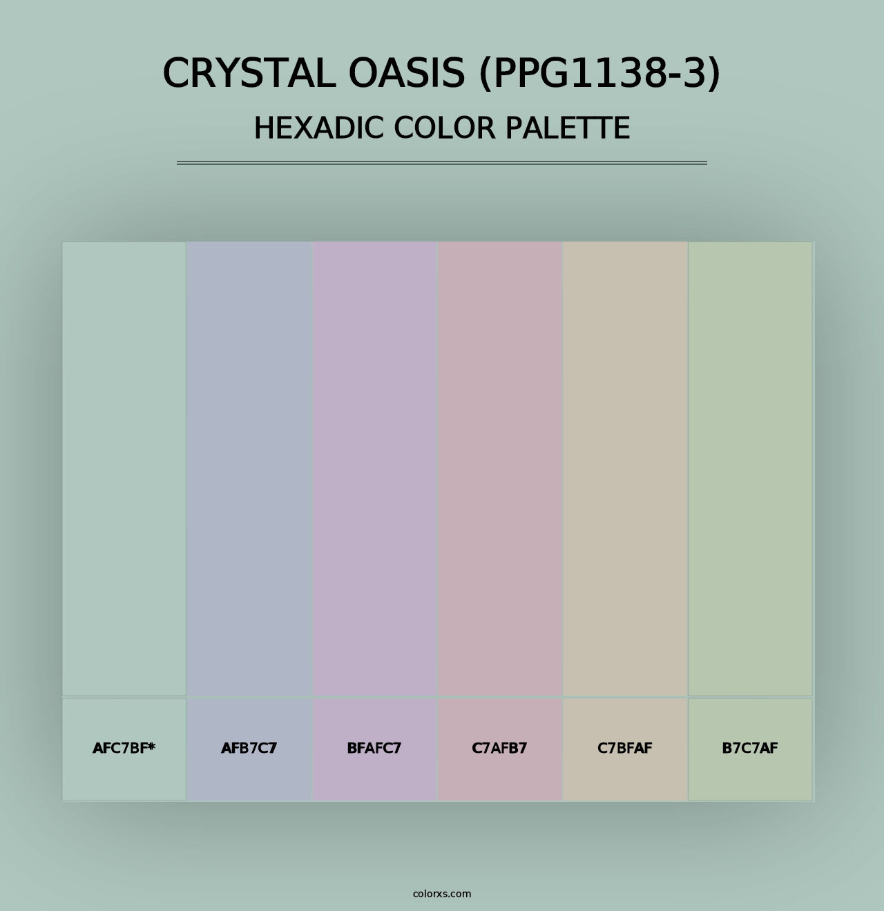 Crystal Oasis (PPG1138-3) - Hexadic Color Palette