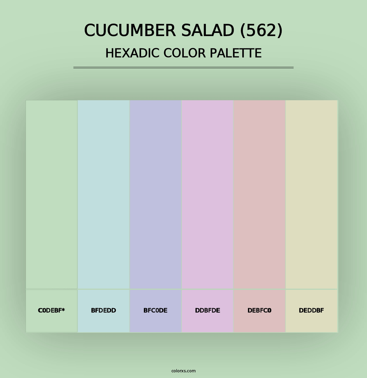 Cucumber Salad (562) - Hexadic Color Palette