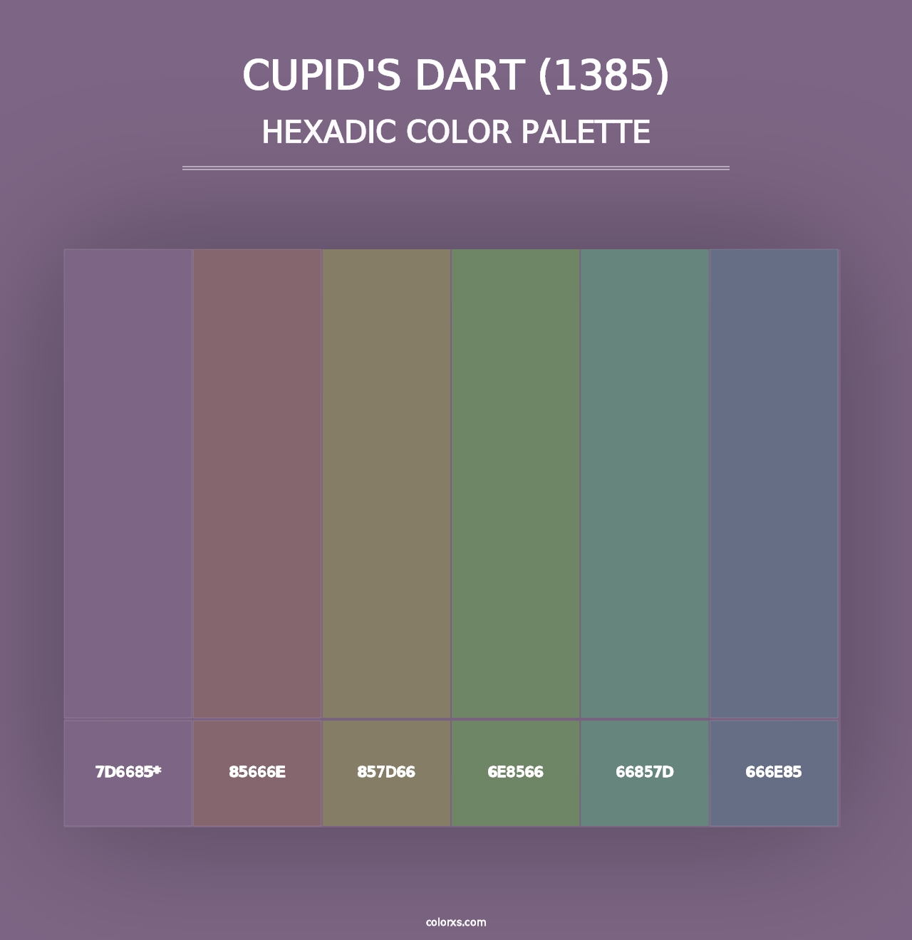 Cupid's Dart (1385) - Hexadic Color Palette