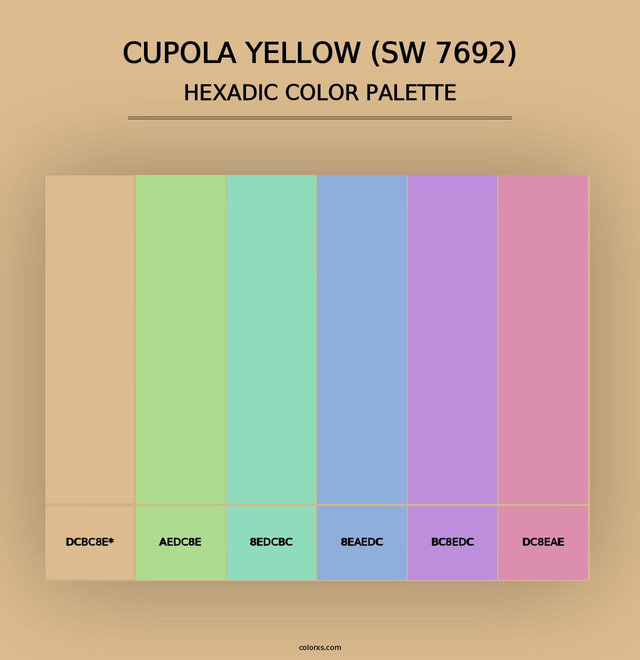 Cupola Yellow (SW 7692) - Hexadic Color Palette