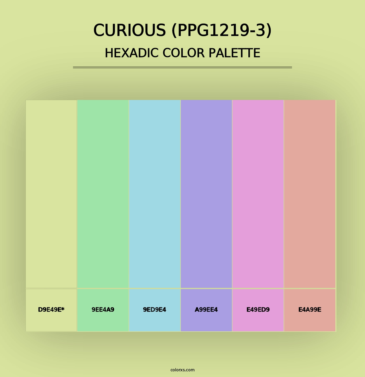 Curious (PPG1219-3) - Hexadic Color Palette